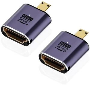2 Pack 8K Micro HDMI Male to HDMI Female Adapter, Micro HDMI to HDMI Converter Connector for Sony A6000 Raspberry Pi 4 GoPro Hero 7 Sport Cameras 2 Pack 8K Micro HDMI Male to HDMI Female Adapter, Micro HDMI to HDMI Converter Connector for Sony A6000 Raspberry Pi 4 GoPro Hero 7 Sport Cameras