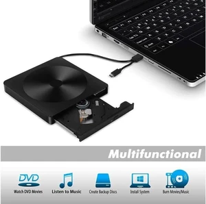 YX-008 External DVD Drive, USB 3.0 Type C CD Drive , Dual Port DVD Player, Portable Optical Burner Writer Rewriter for Laptop Notebook Desktop PC MAC OS Windows 7/8/10 YX-008 External DVD Drive, USB 3.0 Type C CD Drive , Dual Port DVD Player, Portable Optical Burner Writer Rewriter for Laptop Notebook Desktop PC MAC OS Windows 7/8/10