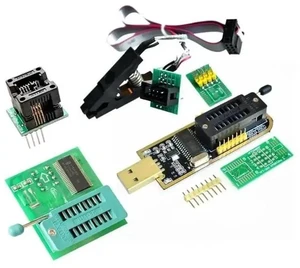 CH341 24 25 Series EEPROM Flash B USB Programmer Module + SOIC8 SOP8 Test Clip + 1.8V adapter + SOIC8 adapter DIY KIT CH341 24 25 Series EEPROM Flash B USB Programmer Module + SOIC8 SOP8 Test Clip + 1.8V adapter + SOIC8 adapter DIY KIT
