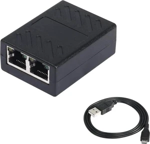 RJ45 Splitter Adapter, Ethernet Cable Splitter, RJ45 Network Extension Connector,Two Devices Share The Internet at The Same Time. RJ45 Splitter Adapter, Ethernet Cable Splitter, RJ45 Network Extension Connector,Two Devices Share The Internet at The Same Time.