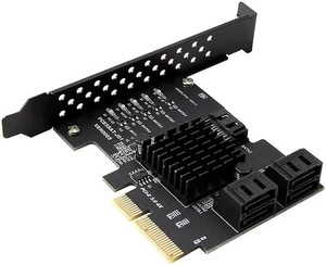 Add On Card 5 Port SATA 3.0 Card PCIE SATA Controller PCI-E SATA Hub/Card PCIE to SATA3 Card HDD SSD PCI Express X4 Gen3 Adapter Add On Card 5 Port SATA 3.0 Card PCIE SATA Controller PCI-E SATA Hub/Card PCIE to SATA3 Card HDD SSD PCI Express X4 Gen3 Adapter