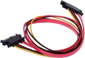 SATA 22Pin Power & Data Combo Extension Cable,SATA 7+15 Male to Female Cable-1 Foot SATA 22Pin Power & Data Combo Extension Cable,SATA 7+15 Male to Female Cable-1 Foot
