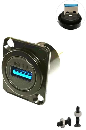 USB3.0 D Type Panel Mount Adapter Male to Female Connector Straight Through Panel Socket for USB Extension Data Transfer 5Gbps Charging Black USB3.0 D Type Panel Mount Adapter Male to Female Connector Straight Through Panel Socket for USB Extension Data Transfer 5Gbps Charging Black