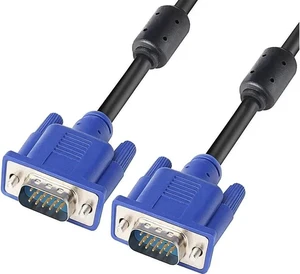 VGA to VGA Monitor Cable, 15 pin 1080P Full HD Male to Male Cor for Computer PC Laptop to Monitor Screen Projector with VGA Plug Port (5 Feet) VGA to VGA Monitor Cable, 15 pin 1080P Full HD Male to Male Cor for Computer PC Laptop to Monitor Screen Projector with VGA Plug Port (5 Feet)