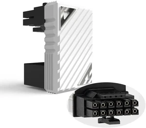 16 Pin PCIe 5.0 12VHPWR 180 Degree U-Turn Adapter, Connector Z White Male to Female Angled GPU Power Connector for RTX 40/50 Series Desktop Graphics Card 16 Pin PCIe 5.0 12VHPWR 180 Degree U-Turn Adapter, Connector Z White Male to Female Angled GPU Power Connector for RTX 40/50 Series Desktop Graphics Card