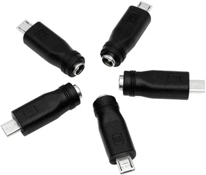 5 PCS USB Micro to DC Adapter Plugs Connectors 5.5 x 2.1mm 5 PCS USB Micro to DC Adapter Plugs Connectors 5.5 x 2.1mm