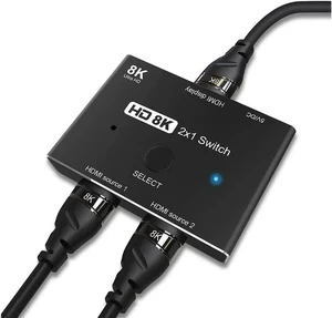 HDMI Ultra HD 8K 2.1 High Speed 48Gbps Directional Switch Only 2in 1out 8K@60Hz 4K@120Hz Converter Compatible with Xbox PS5 Projectors Monitors HDMI Ultra HD 8K 2.1 High Speed 48Gbps Directional Switch Only 2in 1out 8K@60Hz 4K@120Hz Converter Compatible with Xbox PS5 Projectors Monitors