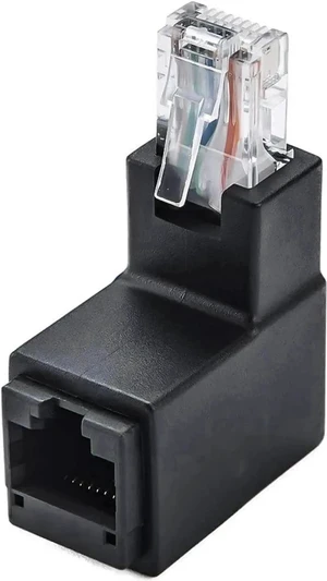 90° & 270° Up Angle RJ45 Ethernet Adapter, 8P8C Male to Female Cat5e Cat6 LAN Cable Right Angle Extender Connector 90° & 270° Up Angle RJ45 Ethernet Adapter, 8P8C Male to Female Cat5e Cat6 LAN Cable Right Angle Extender Connector