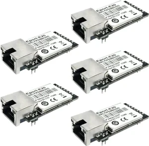 5 Pack Eport-E20 TTL Serial to Ethernet Embedded Module, FreeRTOS TCP/IP Network Server Converter, 3.3V MCU Serial Module Supports DHCP & Telnet for Embedded IoT Projects 5 Pack Eport-E20 TTL Serial to Ethernet Embedded Module, FreeRTOS TCP/IP Network Server Converter, 3.3V MCU Serial Module Supports DHCP & Telnet for Embedded IoT Projects