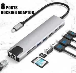 USB Hub,USB C hub,USB hub with USB C Multiport Adapter, USB Splitter with 4K HDMI, 100W PD, USB 3.0, USB2.0, Ethernet, TF/SD Card Reader for MacBook Pro/PC/Laptop/Tablet Devices (Grey 8in1) USB Hub,USB C hub,USB hub with USB C Multiport Adapter, USB Splitter with 4K HDMI, 100W PD, USB 3.0, USB2.0, Ethernet, TF/SD Card Reader for MacBook Pro/PC/Laptop/Tablet Devices (Grey 8in1)