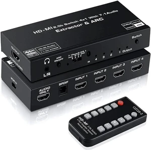 HDMI Switch 4x1 with Audio Extractor 4K@60Hz Ultra HD HDMI Switcher with Optical TOSLINK SPDIF 3.5mmAudio Support ARC Function 3D 1080P@120Hz 4Kx2k @60Hz HDTV(IR Wireless Remote Control) HDMI Switch 4x1 with Audio Extractor 4K@60Hz Ultra HD HDMI Switcher with Optical TOSLINK SPDIF 3.5mmAudio Support ARC Function 3D 1080P@120Hz 4Kx2k @60Hz HDTV(IR Wireless Remote Control)