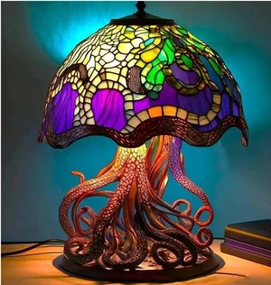 Gemdeck Painting Mushroom Table Lamp, Hight Stained Plant Series Night Light, Bohemian Resin Mushroom Decorative E Gemdeck Painting Mushroom Table Lamp, Hight Stained Plant Series Night Light, Bohemian Resin Mushroom Decorative E