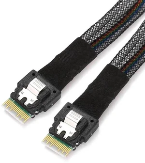 50cm SFF-8654 Male to Male Slimline SAS 4.0 Internal Cable, 38Pin 4i PCIe 4.0 Slim SAS Wire for Server RAID Controller, NVMe Backplane & High-Density Storage Chassis 50cm SFF-8654 Male to Male Slimline SAS 4.0 Internal Cable, 38Pin 4i PCIe 4.0 Slim SAS Wire for Server RAID Controller, NVMe Backplane & High-Density Storage Chassis