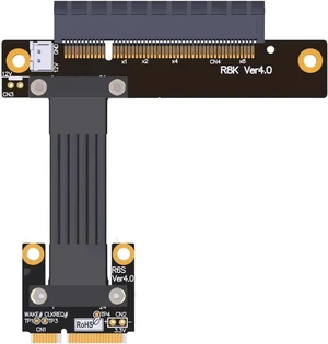 Gen4 Mini PCI-E to to PCI Express 8X Extension Cable mPCIe to PCIe 4.0 8X Riser Cable Adapter for Motherboard PCI-E4.0 8X SSD (15cm,R68SK 4.0) Gen4 Mini PCI-E to to PCI Express 8X Extension Cable mPCIe to PCIe 4.0 8X Riser Cable Adapter for Motherboard PCI-E4.0 8X SSD (15cm,R68SK 4.0)