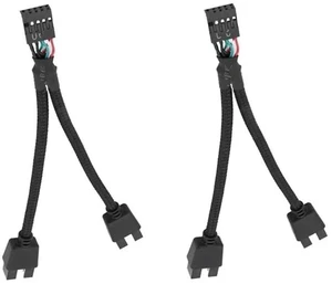 FOR 2Pcs Computer Motherboard USB 2.0 9 Pin to Dual 9 Pin Extension Cable Y Splitter Audio HD Extension Cable Black FOR 2Pcs Computer Motherboard USB 2.0 9 Pin to Dual 9 Pin Extension Cable Y Splitter Audio HD Extension Cable Black