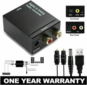 3.5mm Digital to Analog Audio Converter Adapter W/ Fiber Cable RCA Out optical 3.5mm Digital to Analog Audio Converter Adapter W/ Fiber Cable RCA Out optical