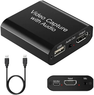 Audio Video Capture Card with Mic, 4K HDMI Loop-Out & 1080P 60FPS Video Recorder for Gaming/Live Streaming/Broadcasting/Video Conferences, Works with Nintendo Switch/PS4/PS5/Xbox/OBS/Camera/PC Audio Video Capture Card with Mic, 4K HDMI Loop-Out & 1080P 60FPS Video Recorder for Gaming/Live Streaming/Broadcasting/Video Conferences, Works with Nintendo Switch/PS4/PS5/Xbox/OBS/Camera/PC
