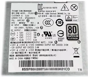 00PC787 PCJ007 SP50H29573 310W for M80T M70T M90S P340 P350 P360 SFF G5-14IMB05 Power Supply 00PC787 PCJ007 SP50H29573 310W for M80T M70T M90S P340 P350 P360 SFF G5-14IMB05 Power Supply