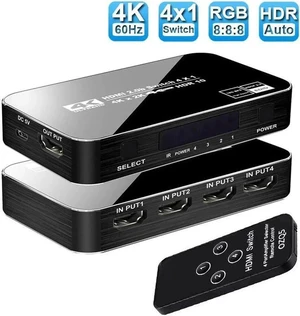 4K 2K 60Hz HDMI Switch 4x1 HD 4K HDMI Video Switcher Adapter 4 In 1 Out HDMI Splitter with Remote Control for DVD HDTV TV Box PS4 - OZQ5 4K 2K 60Hz HDMI Switch 4x1 HD 4K HDMI Video Switcher Adapter 4 In 1 Out HDMI Splitter with Remote Control for DVD HDTV TV Box PS4 - OZQ5