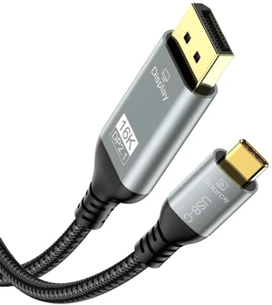 USB C to Displayport 2.1 Cable, 16k@30Hz Thunderbolt 4/3 to Display Port Cord, 40Gbps USB c to dp Cables Support 8K@120Hz 4K@240Hz, Compatible MacBook Pro M4, iPhone 16, XPS, 3.3FT USB C to Displayport 2.1 Cable, 16k@30Hz Thunderbolt 4/3 to Display Port Cord, 40Gbps USB c to dp Cables Support 8K@120Hz 4K@240Hz, Compatible MacBook Pro M4, iPhone 16, XPS, 3.3FT