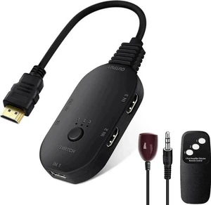 3 in 1 Out 8K UHD HDMI 2.1 Switch with IR Remote, 3-Port HDMI Switch Box Hub, Support 8K@60Hz, 3D, 1080P, HDCP 2.3, Compatible with PS5, PS4, Xbox, DVD Player, Fire Stick, TV, PC, Projector 3 in 1 Out 8K UHD HDMI 2.1 Switch with IR Remote, 3-Port HDMI Switch Box Hub, Support 8K@60Hz, 3D, 1080P, HDCP 2.3, Compatible with PS5, PS4, Xbox, DVD Player, Fire Stick, TV, PC, Projector