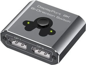 DP 1.4 Bi-Directional DisplayPort Switch, 8K@60Hz 4K@120Hz 2 in 1 Out / 1 in 2 Out DP Selector Splitter Box, Manual One-Touch Switch Compatible with PC, Laptop, Monitor, Projector, HD TV DP 1.4 Bi-Directional DisplayPort Switch, 8K@60Hz 4K@120Hz 2 in 1 Out / 1 in 2 Out DP Selector Splitter Box, Manual One-Touch Switch Compatible with PC, Laptop, Monitor, Projector, HD TV