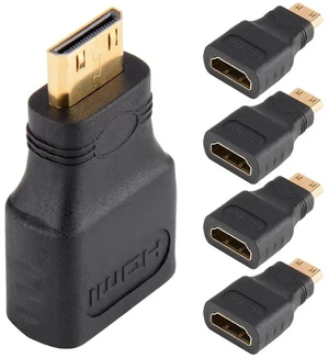 5 Pack Gold-Plated Mini HDMI Male to Standard HDMI Female Adapter, HDMI Port Extender Connector Compatible with Digital Cameras, Camcorders, Tablets & Laptops 5 Pack Gold-Plated Mini HDMI Male to Standard HDMI Female Adapter, HDMI Port Extender Connector Compatible with Digital Cameras, Camcorders, Tablets & Laptops
