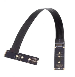 30cm 90 Degree Right Angle M.2 NGFF M-Key NVMe Male to Female Extension Cable, PCIe 4.0 x4 64Gbps SSD Riser Adapter Supports 2230/2242/2260/2280 NVMe SSD for Motherboard PC Gaming Workstation 30cm 90 Degree Right Angle M.2 NGFF M-Key NVMe Male to Female Extension Cable, PCIe 4.0 x4 64Gbps SSD Riser Adapter Supports 2230/2242/2260/2280 NVMe SSD for Motherboard PC Gaming Workstation
