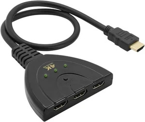 3 in 1 Out HDMI Switch with Built-in 1.64ft Pigtail Cable, 3X1 HDMI Switcher Supports 4K 2K 2160P@30Hz, 1080P@60Hz UHD Video 3 in 1 Out HDMI Switch with Built-in 1.64ft Pigtail Cable, 3X1 HDMI Switcher Supports 4K 2K 2160P@30Hz, 1080P@60Hz UHD Video