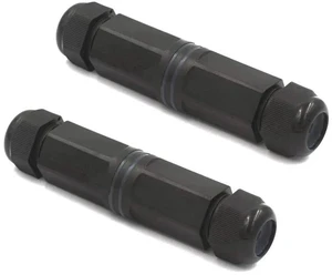 2 Pack IP68 Waterproof Shielded RJ45 Female to Female Coupler, 5.3 Inch 8Pin Inline Ethernet Extender Connector Compatible with Cat5/Cat5e/Cat6 for Outdoor LAN Cable Connection 2 Pack IP68 Waterproof Shielded RJ45 Female to Female Coupler, 5.3 Inch 8Pin Inline Ethernet Extender Connector Compatible with Cat5/Cat5e/Cat6 for Outdoor LAN Cable Connection
