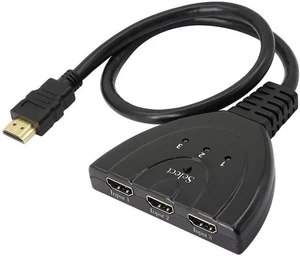 3 in 1 Out Manual HDMI Switch with HDMI Cable, 3 Port 1080P HDMI Switcher Splitter, Plug and Play 3 in 1 Out Manual HDMI Switch with HDMI Cable, 3 Port 1080P HDMI Switcher Splitter, Plug and Play