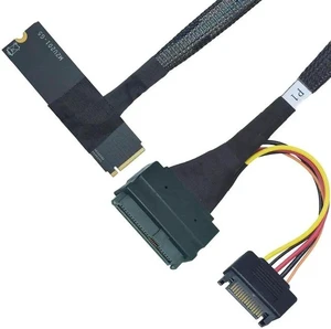 PCIe 5.0 M.2 to U.2 Adapter Cable, M.2 NVMe to SFF-8639 U.2 SSD Converter Cord with 15Pin SATA Power, Bottom Side Exit Design, 50cm/1.6ft Length for Servers Workstations NAS Storage PCIe 5.0 M.2 to U.2 Adapter Cable, M.2 NVMe to SFF-8639 U.2 SSD Converter Cord with 15Pin SATA Power, Bottom Side Exit Design, 50cm/1.6ft Length for Servers Workstations NAS Storage