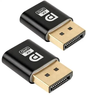 2 Pack DisplayPort EDID Dummy Plug Display Emulator, Headless Virtual Display Adapter Supports 2K 2560×1600@60Hz & 4K 4096×2160@17Hz for Remote Server Mining PC Headless Setup 2 Pack DisplayPort EDID Dummy Plug Display Emulator, Headless Virtual Display Adapter Supports 2K 2560×1600@60Hz & 4K 4096×2160@17Hz for Remote Server Mining PC Headless Setup