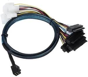 19.68 Inch SFF-8643 Mini SAS HD to 4 SFF-8482 Breakout Cable with Integrated Power, 12Gbps 30AWG Internal Server RAID Wire for Multi-Drive SAS/SATA HDD SSD Storage Backplane 19.68 Inch SFF-8643 Mini SAS HD to 4 SFF-8482 Breakout Cable with Integrated Power, 12Gbps 30AWG Internal Server RAID Wire for Multi-Drive SAS/SATA HDD SSD Storage Backplane