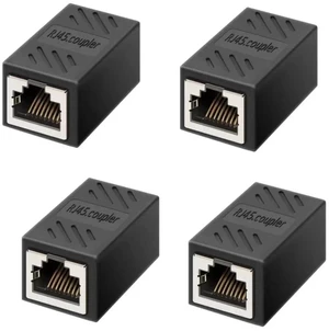 4 Pack Female to Female RJ45 Inline Ethernet Coupler, Gigabit LAN Cable Extender Connector Compatible with Cat5 Cat5e Cat6 Cat7 Network Wires for Home Office Wiring Extension 4 Pack Female to Female RJ45 Inline Ethernet Coupler, Gigabit LAN Cable Extender Connector Compatible with Cat5 Cat5e Cat6 Cat7 Network Wires for Home Office Wiring Extension