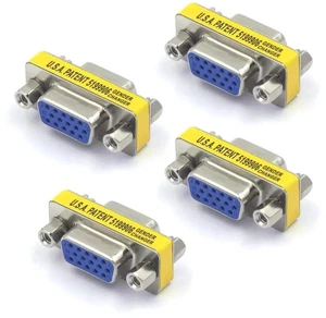 4 Pack HD15 VGA Female to Female Coupler, SVGA Gender Changer Extender Adapter for VGA Cable Connection, Compatible with Monitors, PC, Laptops & Projectors 4 Pack HD15 VGA Female to Female Coupler, SVGA Gender Changer Extender Adapter for VGA Cable Connection, Compatible with Monitors, PC, Laptops & Projectors