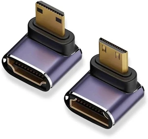 2 Pack Up & Down 90 Degree Mini HDMI Male to Female Adapter, 8K Mini HDMI to HDMI Right Angle Converter for Raspberry Pi Zero DSLR Camera Camcorder HDTV Projector 2 Pack Up & Down 90 Degree Mini HDMI Male to Female Adapter, 8K Mini HDMI to HDMI Right Angle Converter for Raspberry Pi Zero DSLR Camera Camcorder HDTV Projector