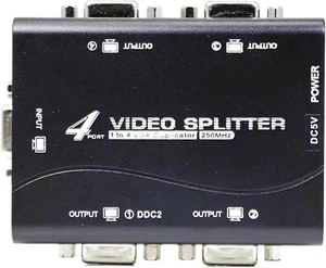 1 in 4 Out VGA Splitter Hub 4 Ports, 250MHz Bandwidth VGA Video Distributor Support Max 1920x1440@60Hz Resolution 1 in 4 Out VGA Splitter Hub 4 Ports, 250MHz Bandwidth VGA Video Distributor Support Max 1920x1440@60Hz Resolution