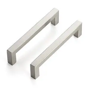 Brushed Nickel Pulls Square Cabinet Handles 5 Inch 8 Pack | Cabinet Hardware Pulls, Stainless Steel Design, 128mm Hole Centers, Square Bar Grip, For Dressers, Drawers, Cupboards Brushed Nickel Pulls Square Cabinet Handles 5 Inch 8 Pack | Cabinet Hardware Pulls, Stainless Steel Design, 128mm Hole Centers, Square Bar Grip, For Dressers, Drawers, Cupboards