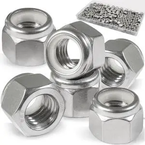 1/4-20 Lock Nut, 110Pcs Stainless Steel Nylock Insert Locking Nuts | 1/4 in locknut,nylon insert hex nuts 304 SS A2-70, standard metric thread nylock nut vibration resistant for bolts,machinery 1/4-20 Lock Nut, 110Pcs Stainless Steel Nylock Insert Locking Nuts | 1/4 in locknut,nylon insert hex nuts 304 SS A2-70, standard metric thread nylock nut vibration resistant for bolts,machinery