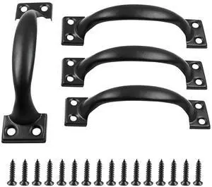 4Pcs 6 Metal Door Handles Bow Handle, Black Door Pulls Vintage | Barn Door Handles for Furniture Cabinets Kitchen Drawer Dresser Gate 4Pcs 6 Metal Door Handles Bow Handle, Black Door Pulls Vintage | Barn Door Handles for Furniture Cabinets Kitchen Drawer Dresser Gate