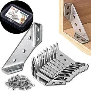 Furniture Corner Connector - 20PCS Universal Stainless Steel L Brackets for Wood,Hardware Metal Angle Bracket Corner Braces,L Bracket for Shelves,Table,Cabinet,Drawer,Corner Brackets for Wood Furniture Corner Connector - 20PCS Universal Stainless Steel L Brackets for Wood,Hardware Metal Angle Bracket Corner Braces,L Bracket for Shelves,Table,Cabinet,Drawer,Corner Brackets for Wood
