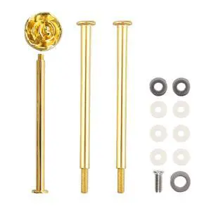 3 Tier 14" Heavy Metal Cake Stand Holder Fruit Plate Stand Fitting Hardware Rod (Golden_Rose) 3 Tier 14" Heavy Metal Cake Stand Holder Fruit Plate Stand Fitting Hardware Rod (Golden_Rose)