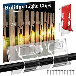 30PCS Clear Hooks for Outdoor String Lights Clips, Heavy Duty Adhesive with Holes and Screws, for Hanging Christmas Lighting 30PCS Clear Hooks for Outdoor String Lights Clips, Heavy Duty Adhesive with Holes and Screws, for Hanging Christmas Lighting