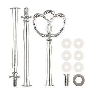 3 Tier 14" Heavy Metal Cake Stand Holder Fruit Plate Stand Fitting Hardware Rod(Silver_New_Crown) 3 Tier 14" Heavy Metal Cake Stand Holder Fruit Plate Stand Fitting Hardware Rod(Silver_New_Crown)