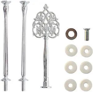 3 Tier 14" Heavy Metal Cake Stand Holder Fruit Plate Stand Fitting Hardware Rod with Stylus (Silver Scepter) 3 Tier 14" Heavy Metal Cake Stand Holder Fruit Plate Stand Fitting Hardware Rod with Stylus (Silver Scepter)