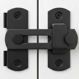 Barn Door Lock, Sliding Door Lock Hardware, Carbon Steel Door Latches for Cabinet, Closet, Window Door, Black Barn Door Lock, Sliding Door Lock Hardware, Carbon Steel Door Latches for Cabinet, Closet, Window Door, Black
