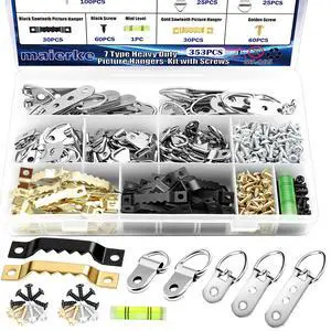 353PCS Picture Hanging Kit,Picture Hangers Heavy Duty Picture Hanging Hooks with Screws,Picture Frame Hooks Heavy Duty Picture Framing Supplies Kit for Picture Hanging(7 Types) 353PCS Picture Hanging Kit,Picture Hangers Heavy Duty Picture Hanging Hooks with Screws,Picture Frame Hooks Heavy Duty Picture Framing Supplies Kit for Picture Hanging(7 Types)