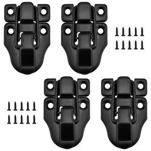 Toggle Hasp Latches Hardware with Hardening Screws, 4 Pack Black | Classical Duckbilled Tool Box Buckle Latch Locks Replacement for Cabinet, Guitar Case, Chest, Jewelry Box, Ordinary Wooden Toggle Hasp Latches Hardware with Hardening Screws, 4 Pack Black | Classical Duckbilled Tool Box Buckle Latch Locks Replacement for Cabinet, Guitar Case, Chest, Jewelry Box, Ordinary Wooden