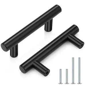 (5 Pack 2-1/2 inch Center-to-Center Black Bar Cabinet Pulls, 2 1/2 inch Drawer Pulls, Modern Cabinet Hardware Kitchen Cabinet T Bar Handles Dresser Knobs Set (5 Pack 2-1/2 inch Center-to-Center Black Bar Cabinet Pulls, 2 1/2 inch Drawer Pulls, Modern Cabinet Hardware Kitchen Cabinet T Bar Handles Dresser Knobs Set